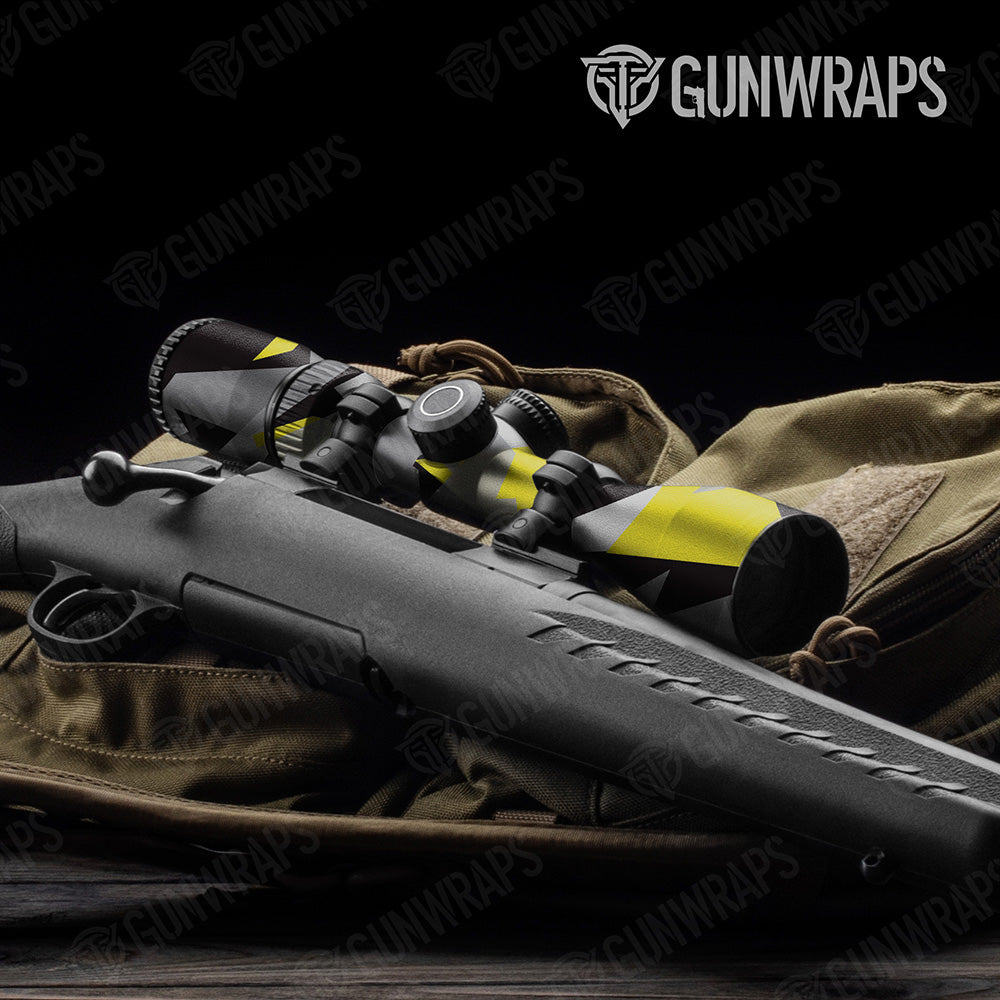 Shattered Yellow Tiger Camo Scope Gear Skin Vinyl Wrap