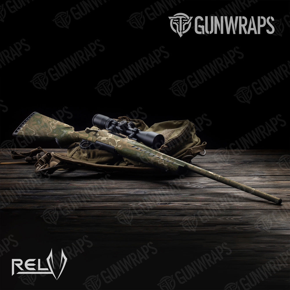 Rifle RELV X3 Moab Camo Gun Skin Vinyl Wrap Film