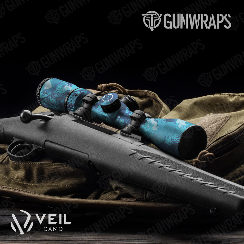 Scope Veil Stoke Aqua Camo Gun Skin Vinyl Wrap