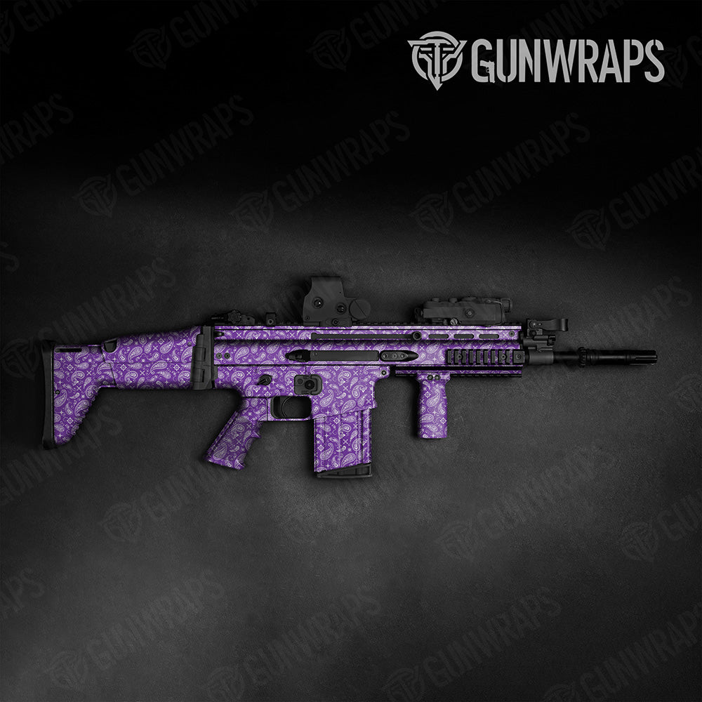 Bandana Purple White Tactical Gun Skin Vinyl Wrap