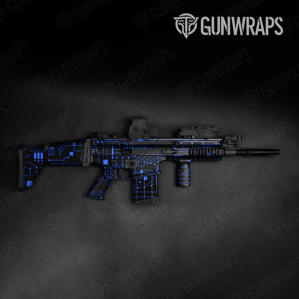 Circuit Board Blue Tactical Gun Skin Vinyl Wrap
