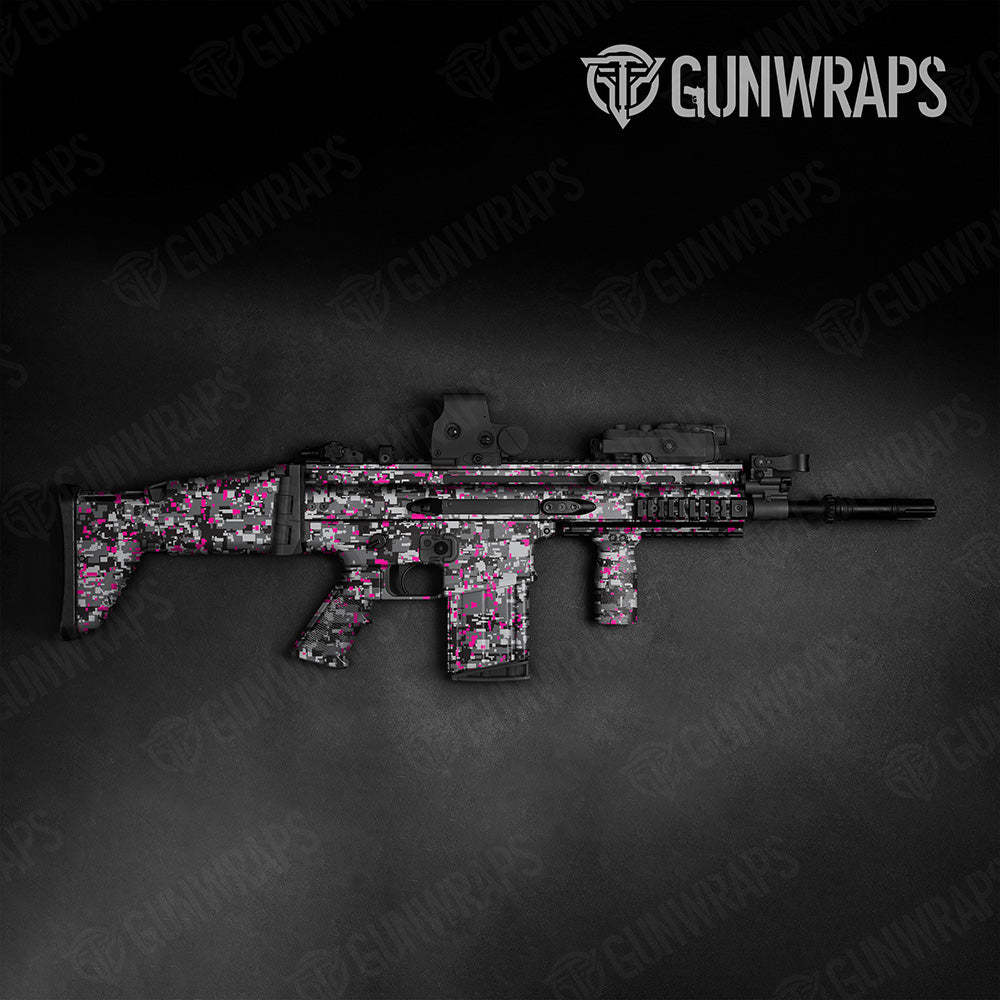 Digital Urban Magenta Camo Tactical Gun Skin Vinyl Wrap