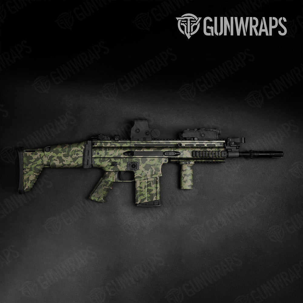 Erratic Army Green Camo Tactical Gun Skin Vinyl Wrap