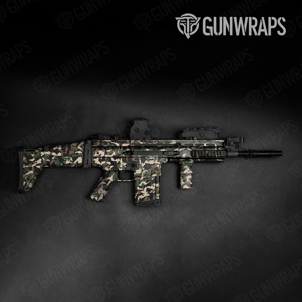 Erratic Woodland Camo Tactical Gun Skin Vinyl Wrap