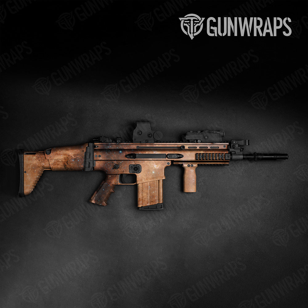 Galaxy Orange Nebula Tactical Gun Skin Vinyl Wrap