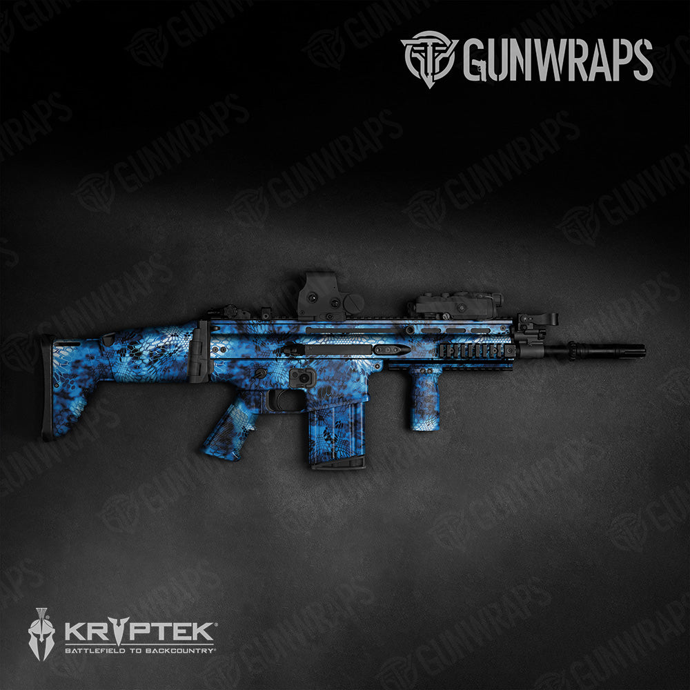 Tactical Kryptek Blue Lightning Camo Gun Skin Vinyl Wrap
