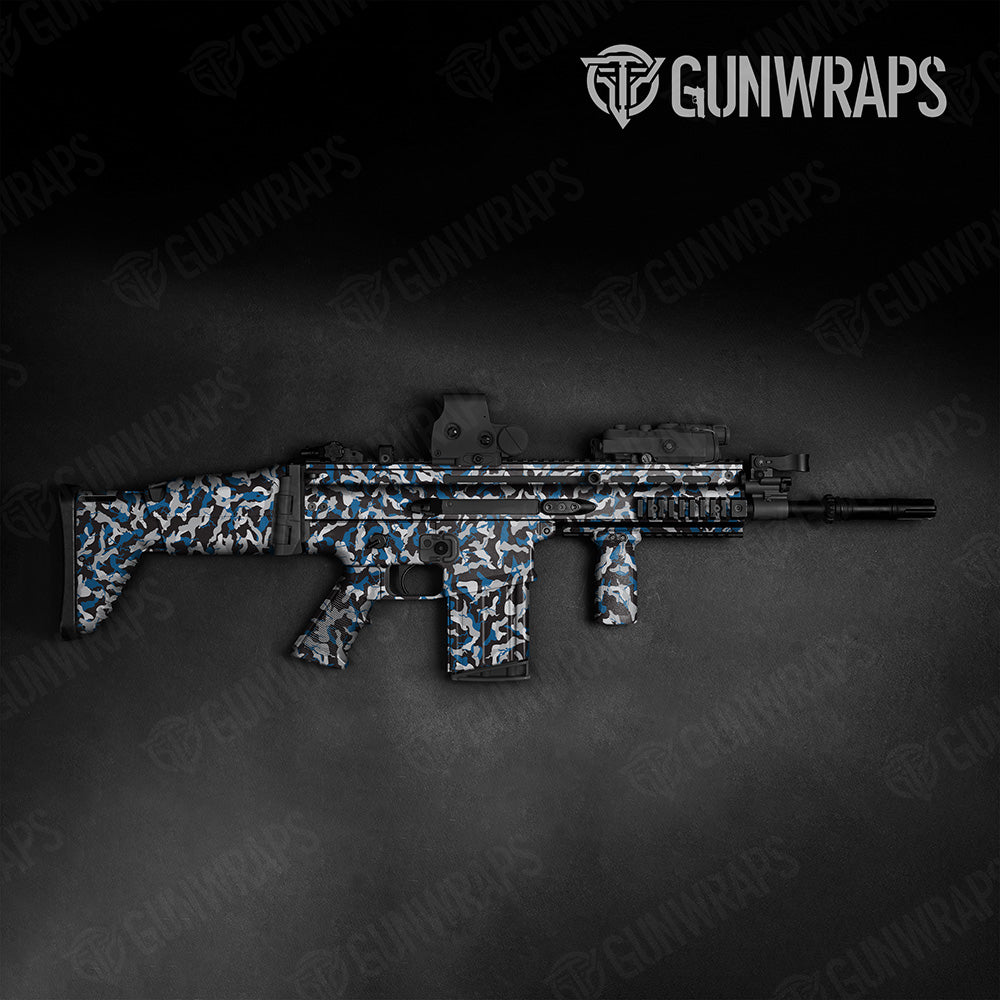 Ragged Blue Tiger Camo Tactical Gun Skin Vinyl Wrap