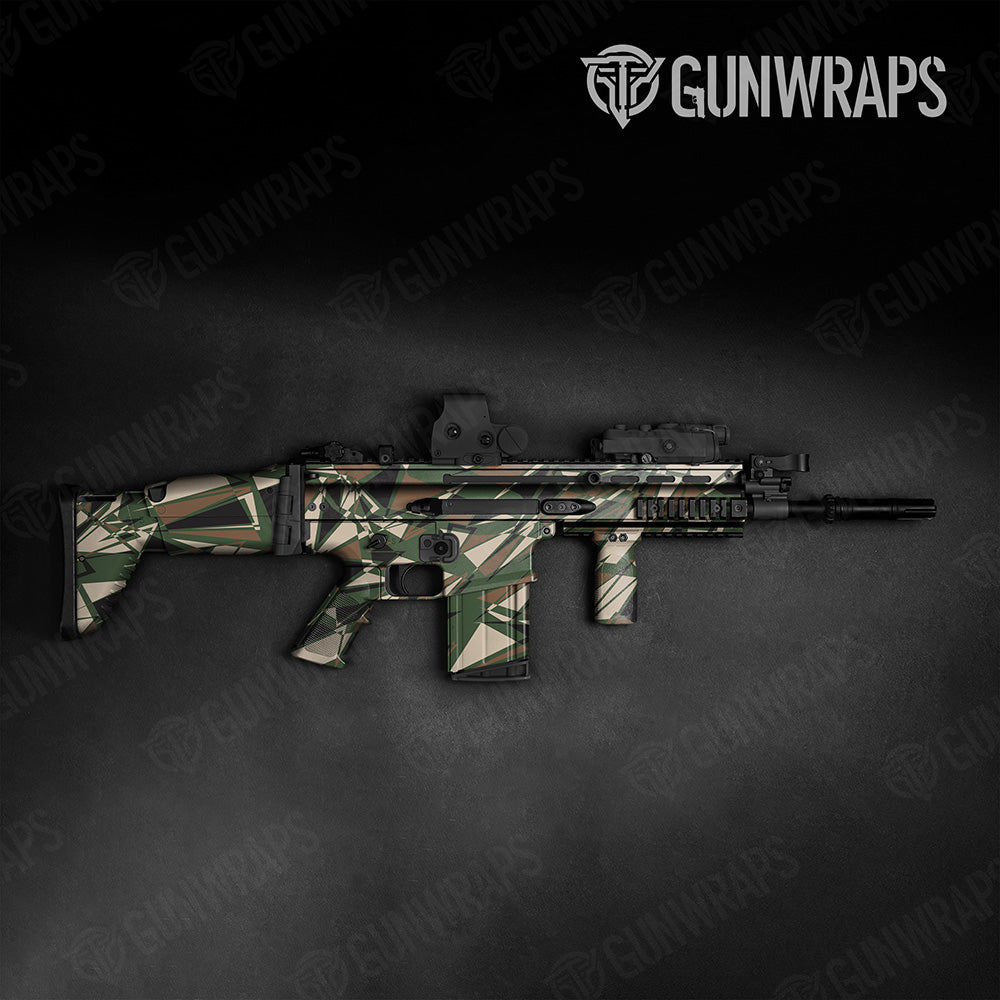 Sharp Woodland Camo Tactical Gun Skin Vinyl Wrap