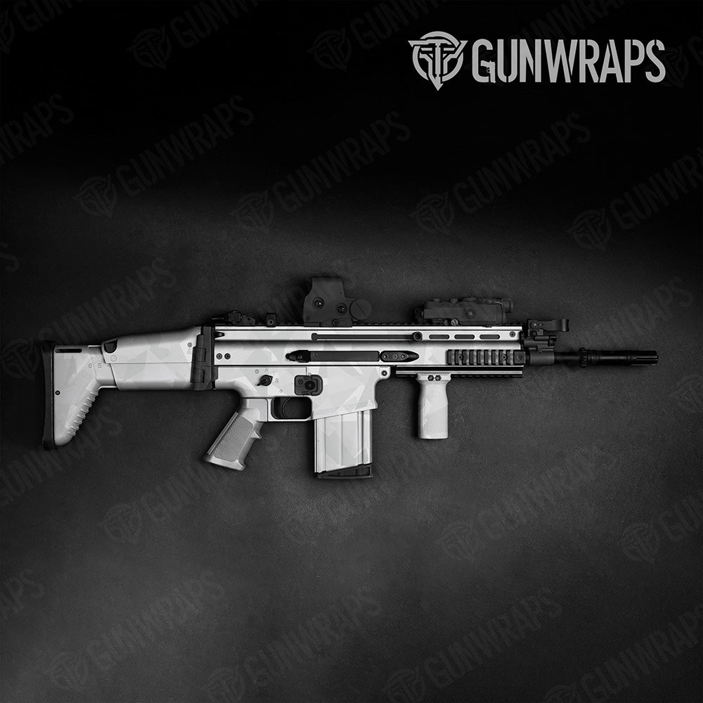 Shattered Elite White Camo Tactical Gun Skin Vinyl Wrap