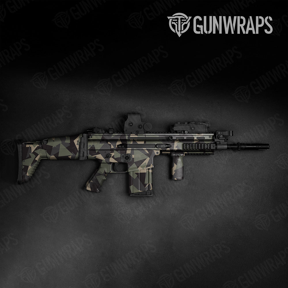 Shattered Militant Charcoal Camo Tactical Gun Skin Vinyl Wrap
