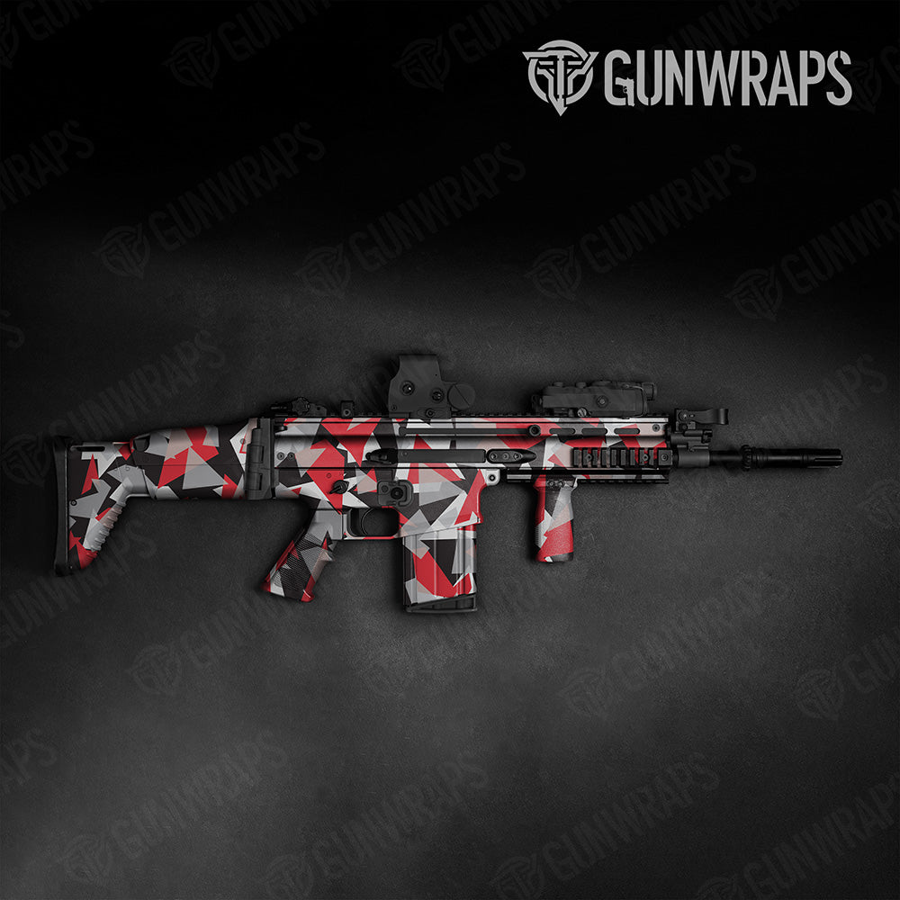 Shattered Red Tiger Camo Tactical Gun Skin Vinyl Wrap