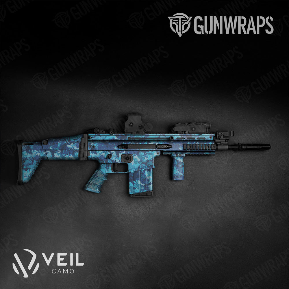 Tactical Veil Stoke Aqua Camo Gun Skin Vinyl Wrap