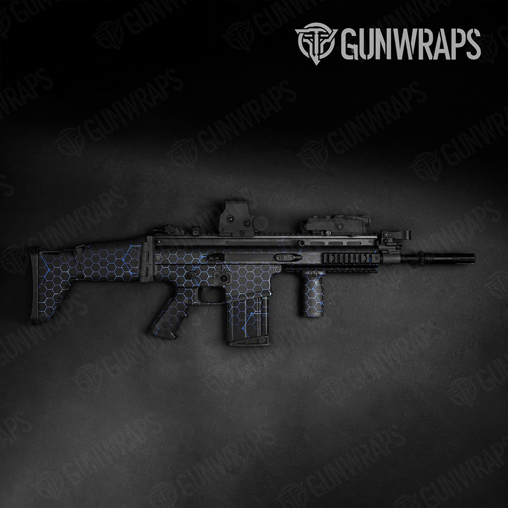 Vivid Hex Blue Tactical Gun Skin Vinyl Wrap