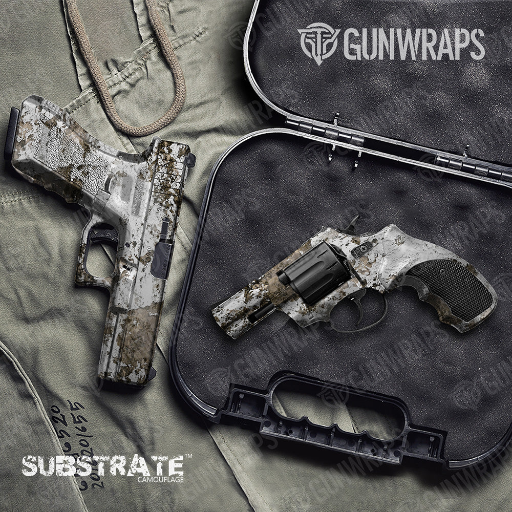 Pistol & Revolver Substrate Snowfall Camo Gun Skin Vinyl Wrap Film