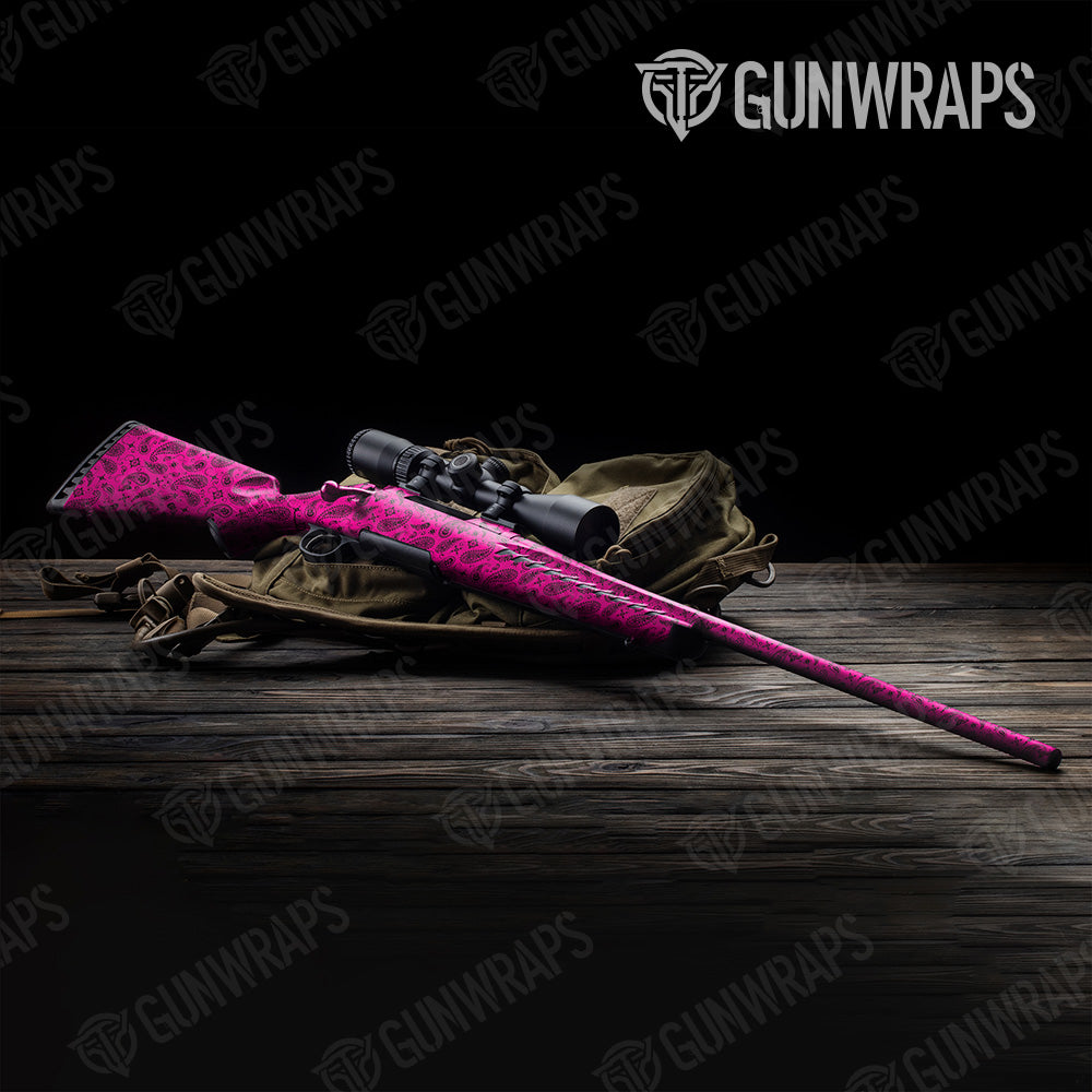 Bandana Magenta Black Rifle Gun Skin Vinyl Wrap