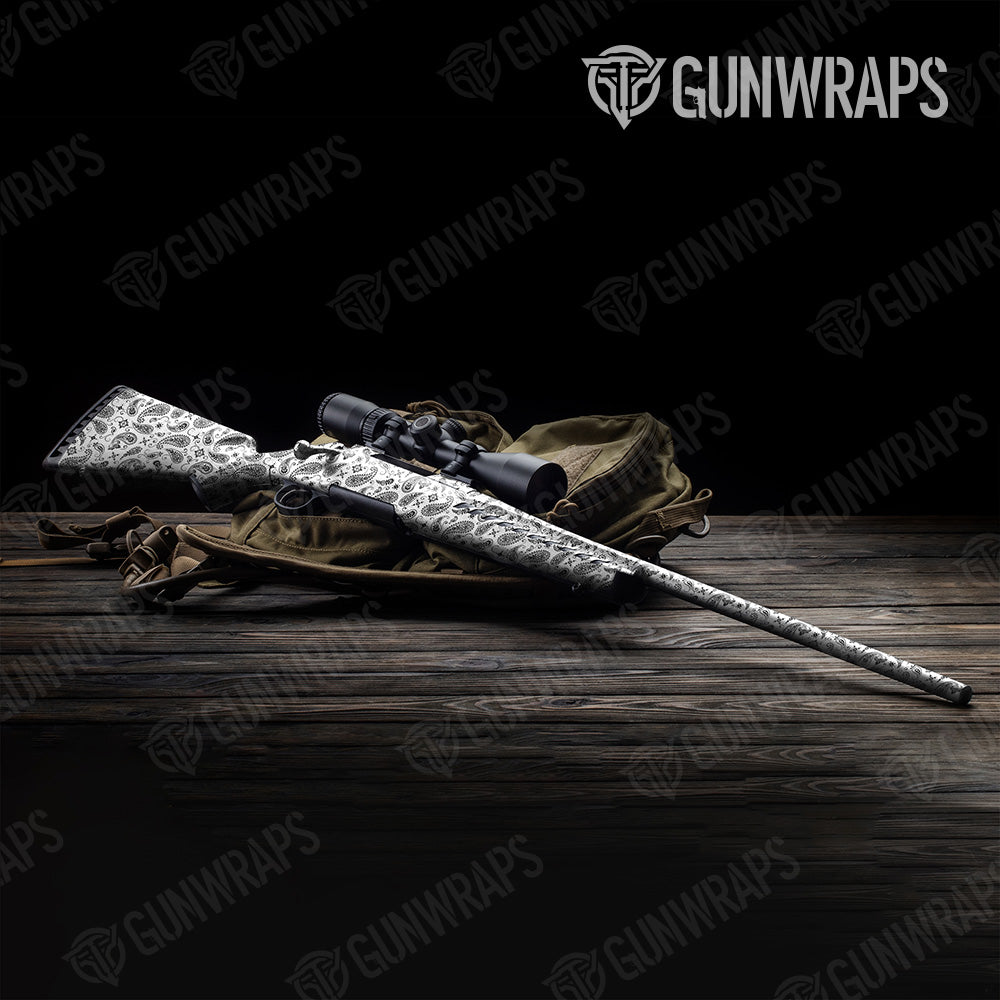 Bandana White Black Rifle Gun Skin Vinyl Wrap