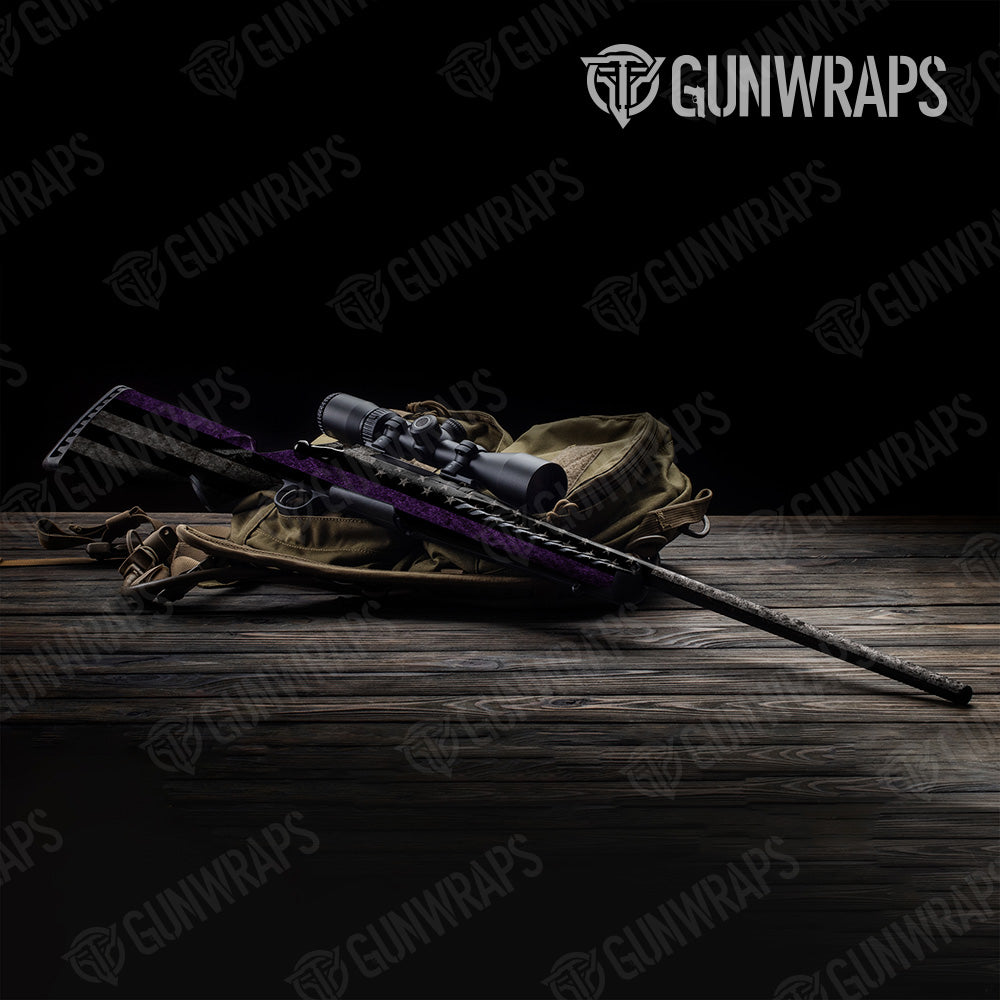Purple American Patriotic Rifle Gun Skin Vinyl Wrap