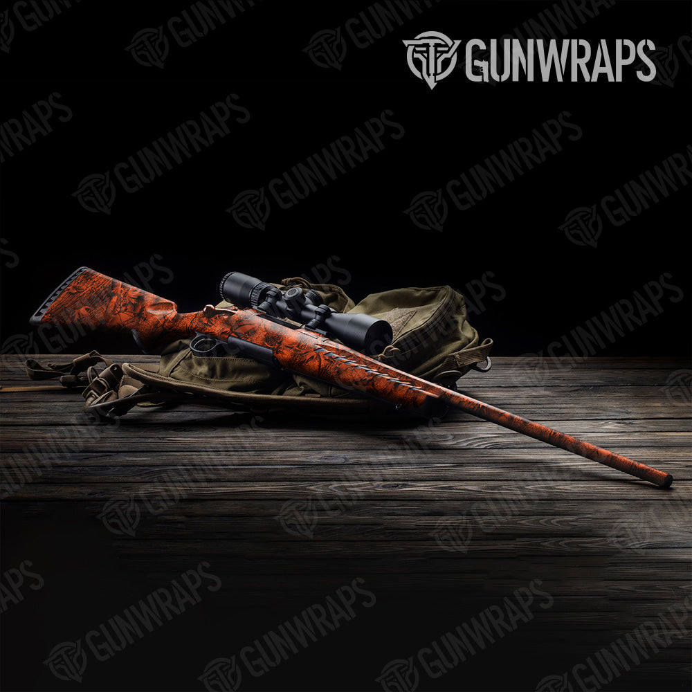Nature Orange Forest Camo Rifle Gun Skin Vinyl Wrap