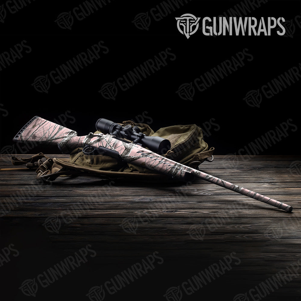 Nature Pink Snowstorm Camo Rifle Gun Skin Vinyl Wrap