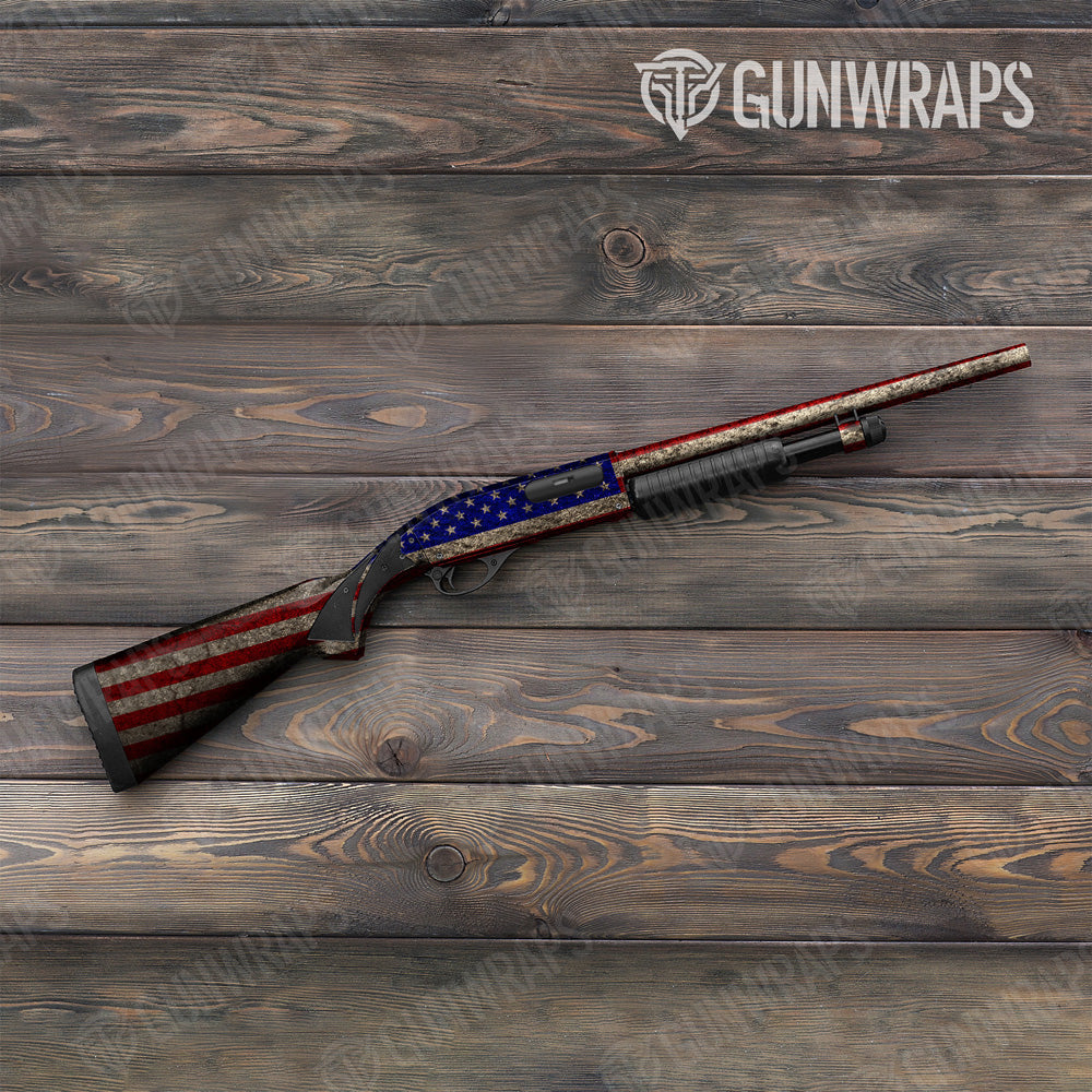 American Patriotic Shotgun Gun Skin Vinyl Wrap