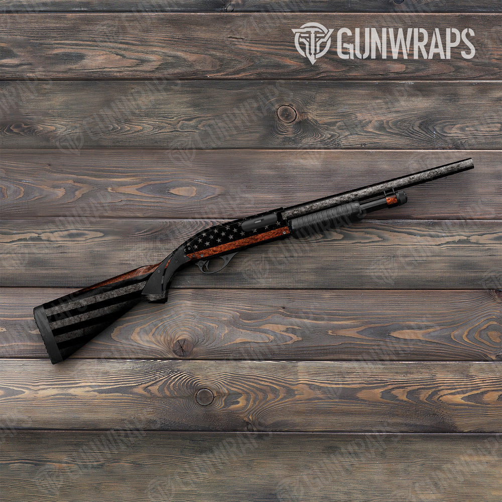 Orange American Patriotic Shotgun Gun Skin Vinyl Wrap