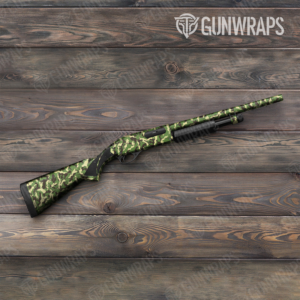 Ragged Jungle Camo Shotgun Gun Skin Vinyl Wrap