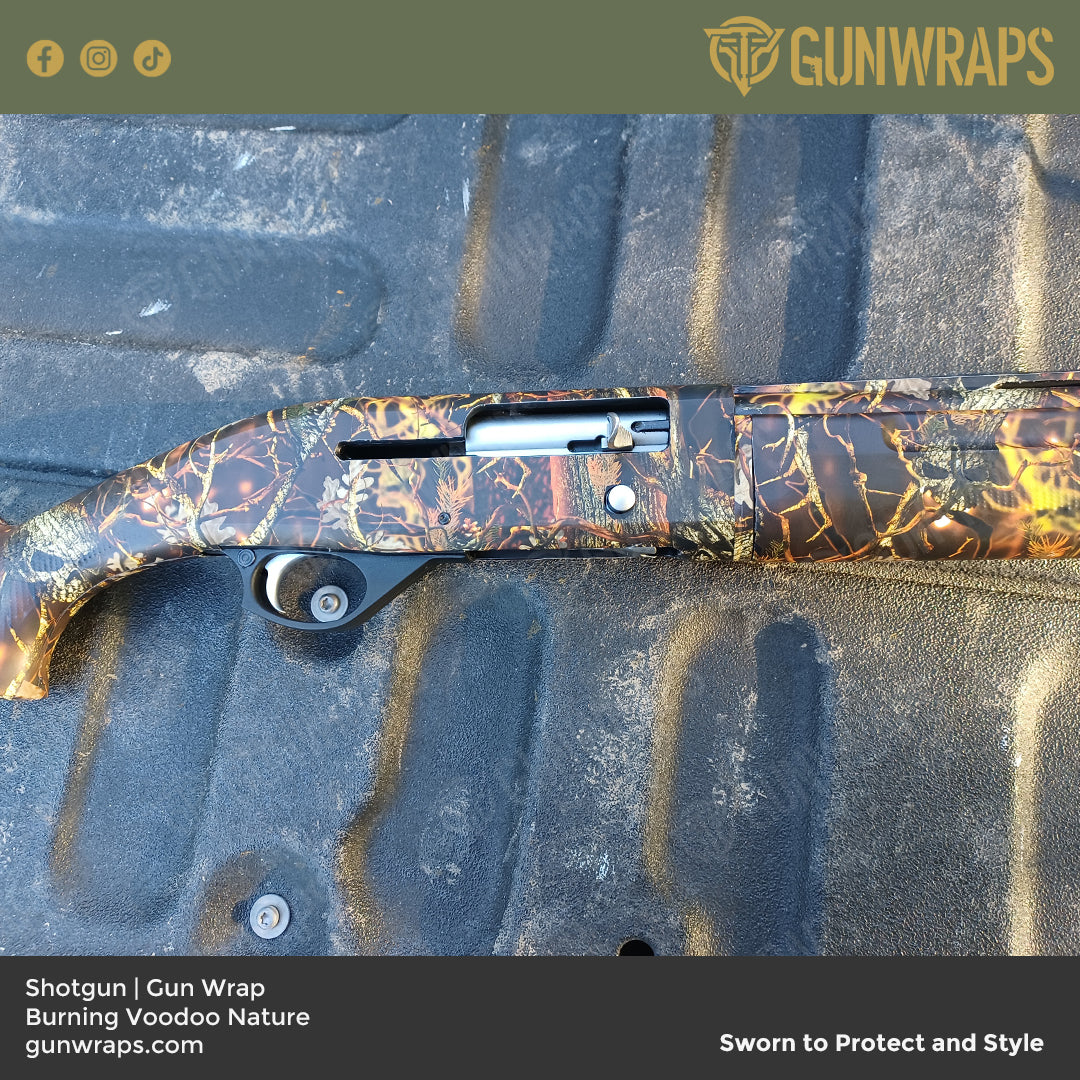 Shotgun Nature Burning Voodoo Camo Gun Skin Vinyl Wrap