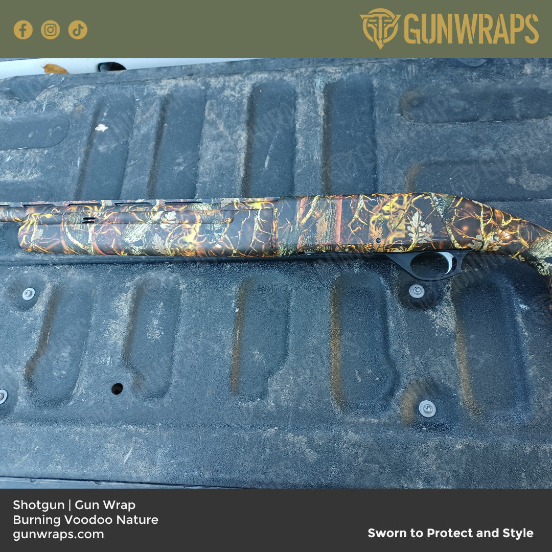 Shotgun Nature Burning Voodoo Camo Gun Skin Vinyl Wrap