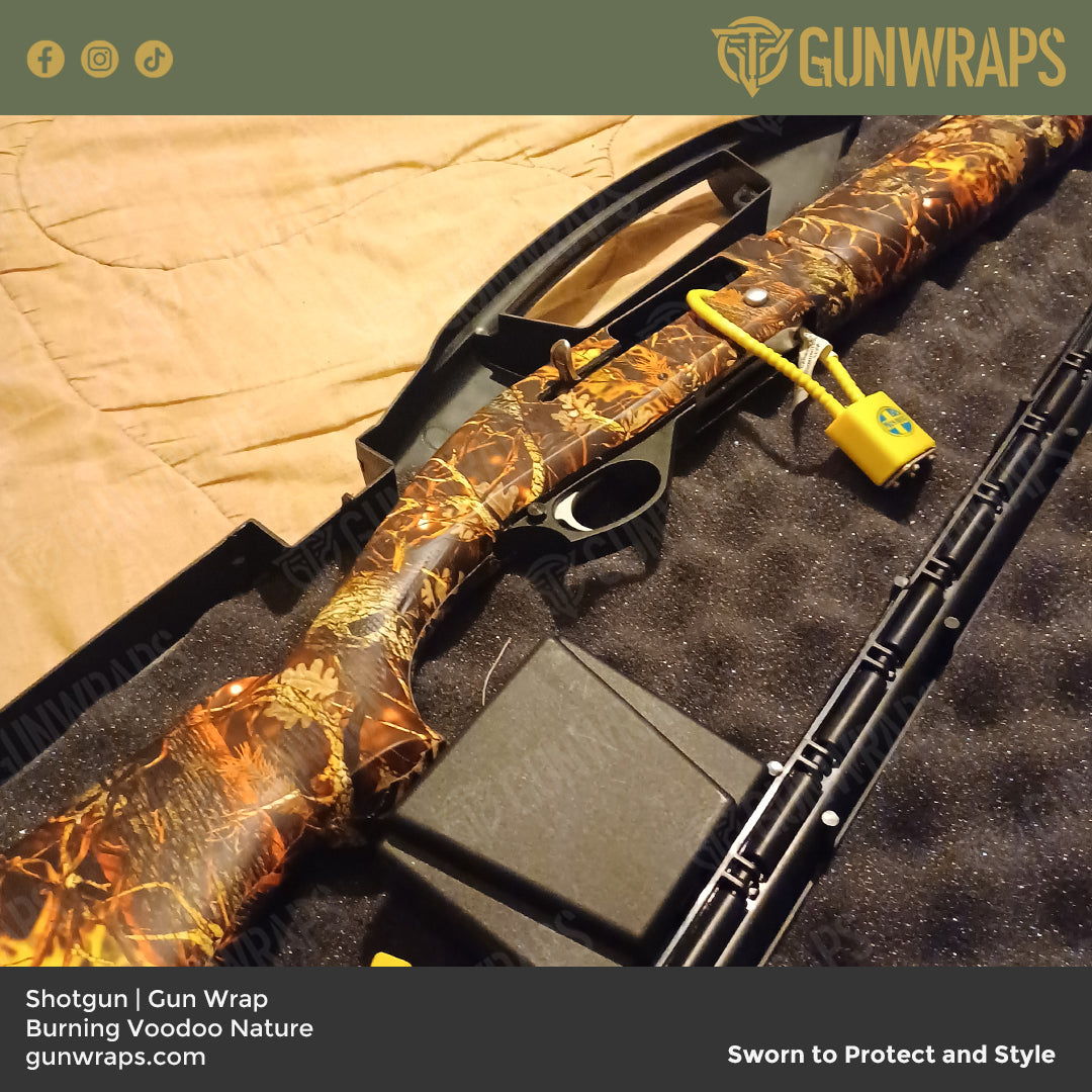 Shotgun Nature Burning Voodoo Camo Gun Skin Vinyl Wrap