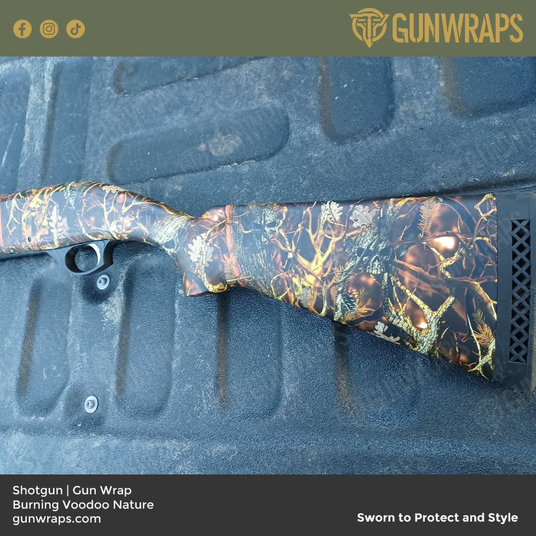 Shotgun Nature Burning Voodoo Camo Gun Skin Vinyl Wrap
