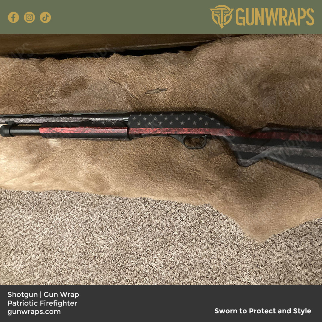 Shotgun Patriotic Fire Fighter Service Flag Gun Skin Vinyl Wrap