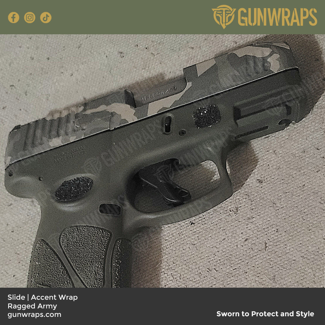 Pistol Slide Ragged Army Camo Gun Skin Vinyl Wrap