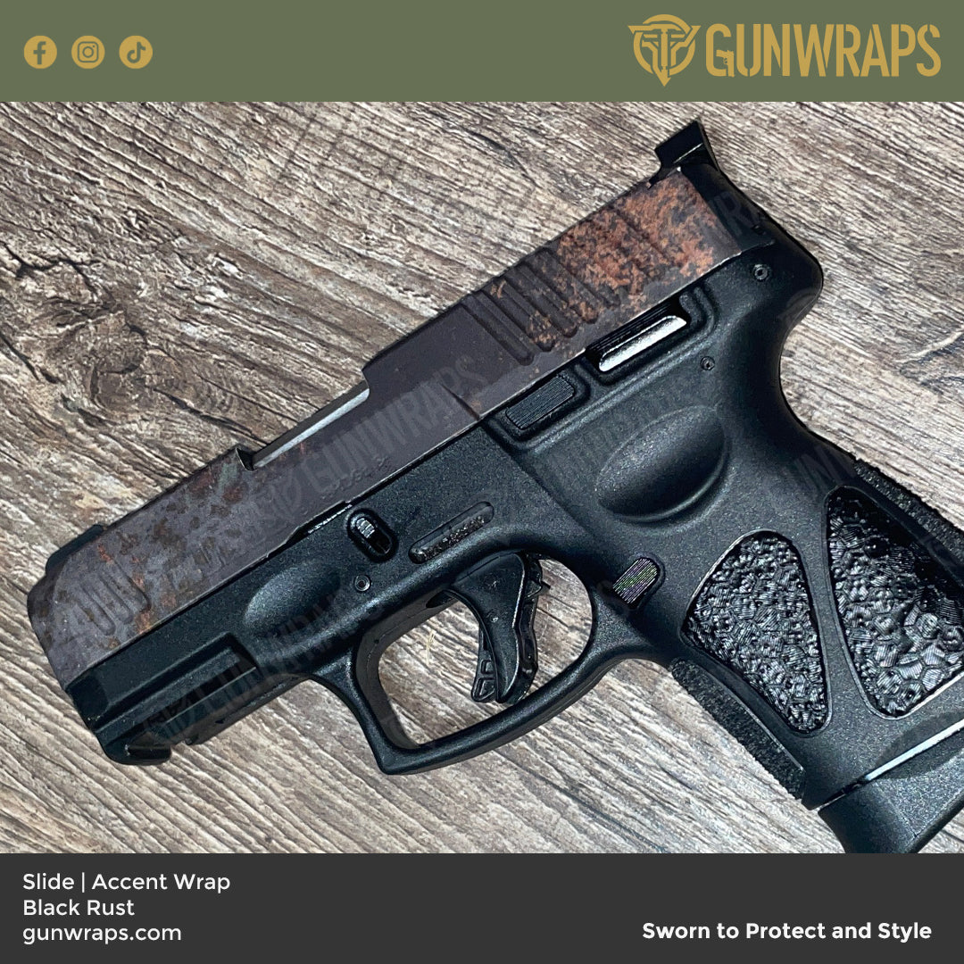 Pistol Slide Rust Black Gun Skin Vinyl Wrap