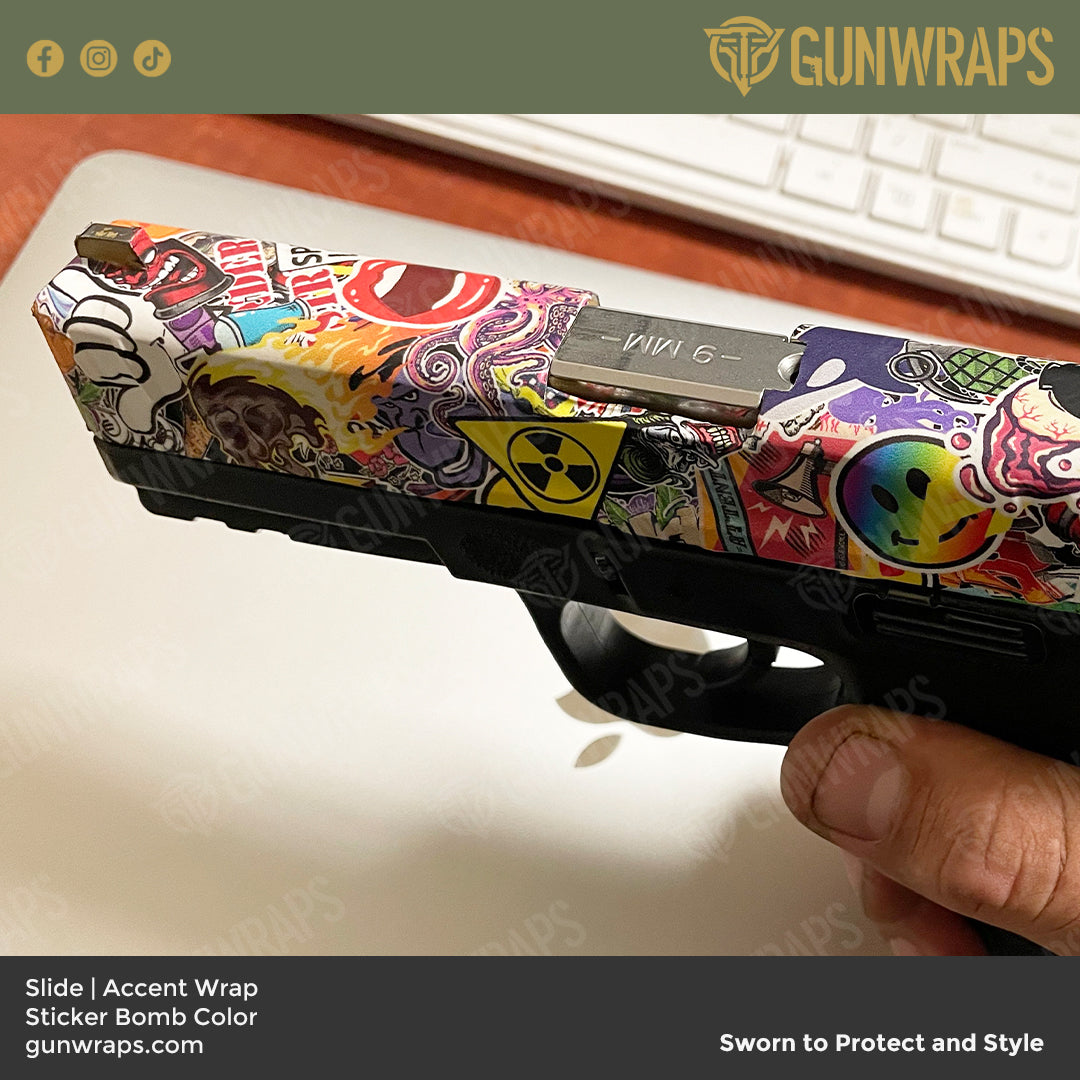 Pistol Slide Sticker Bomb Color Gun Skin Vinyl Wrap