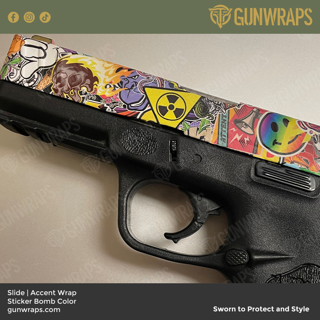 Pistol Slide Sticker Bomb Color Gun Skin Vinyl Wrap