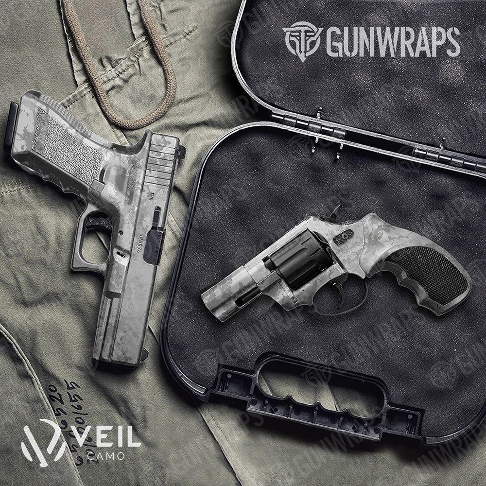 Pistol & Revolver Veil Stoke Whiteout Camo Gun Skin Vinyl Wrap