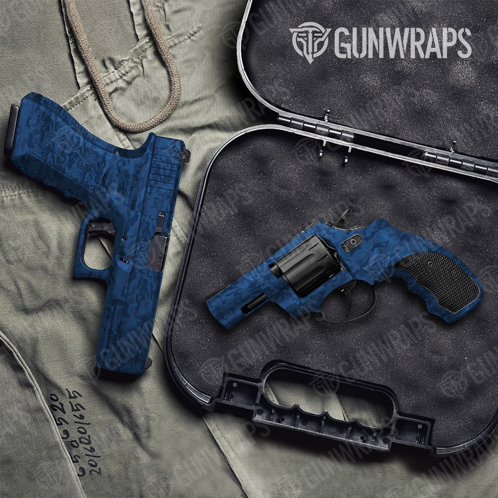 Classic Elite Blue Camo Pistol & Revolver Gun Skin Vinyl Wrap