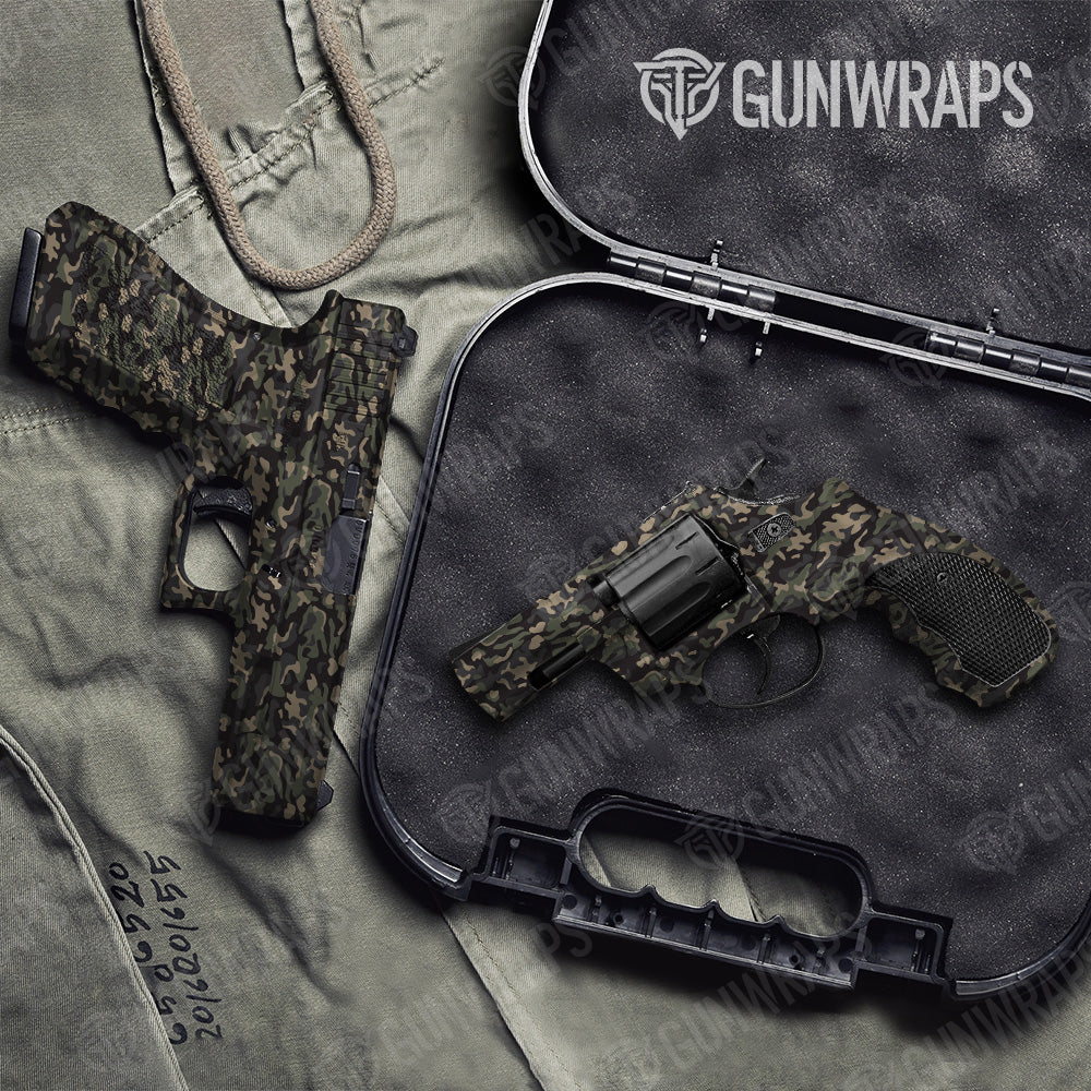 Classic Militant Charcoal Camo Pistol & Revolver Gun Skin Vinyl Wrap