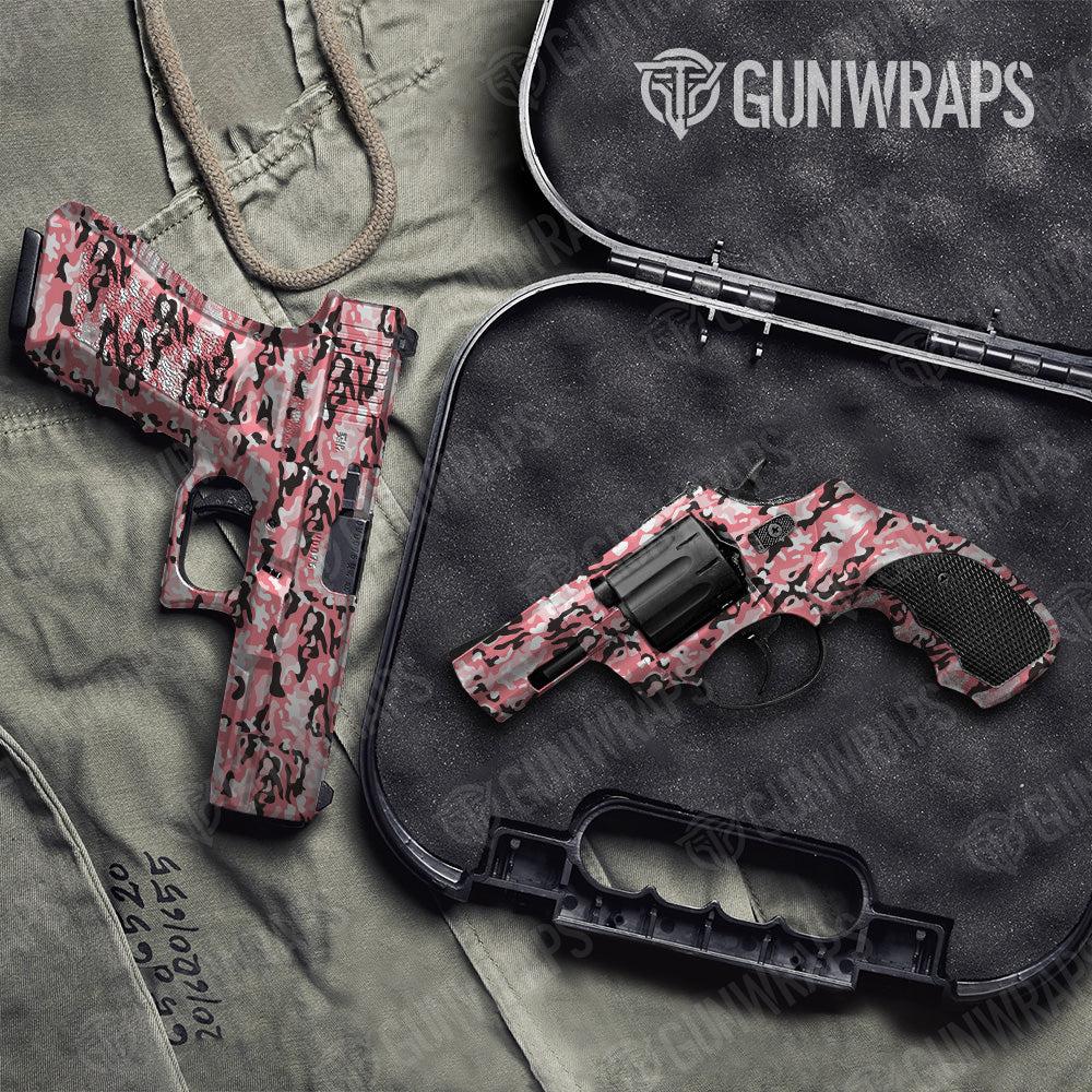 Classic Pink Camo Pistol & Revolver Gun Skin Vinyl Wrap