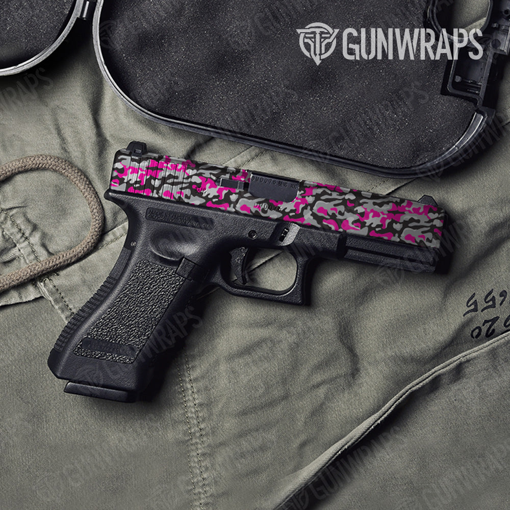 Classic Magenta Tiger Camo Pistol Slide Gun Skin Vinyl Wrap