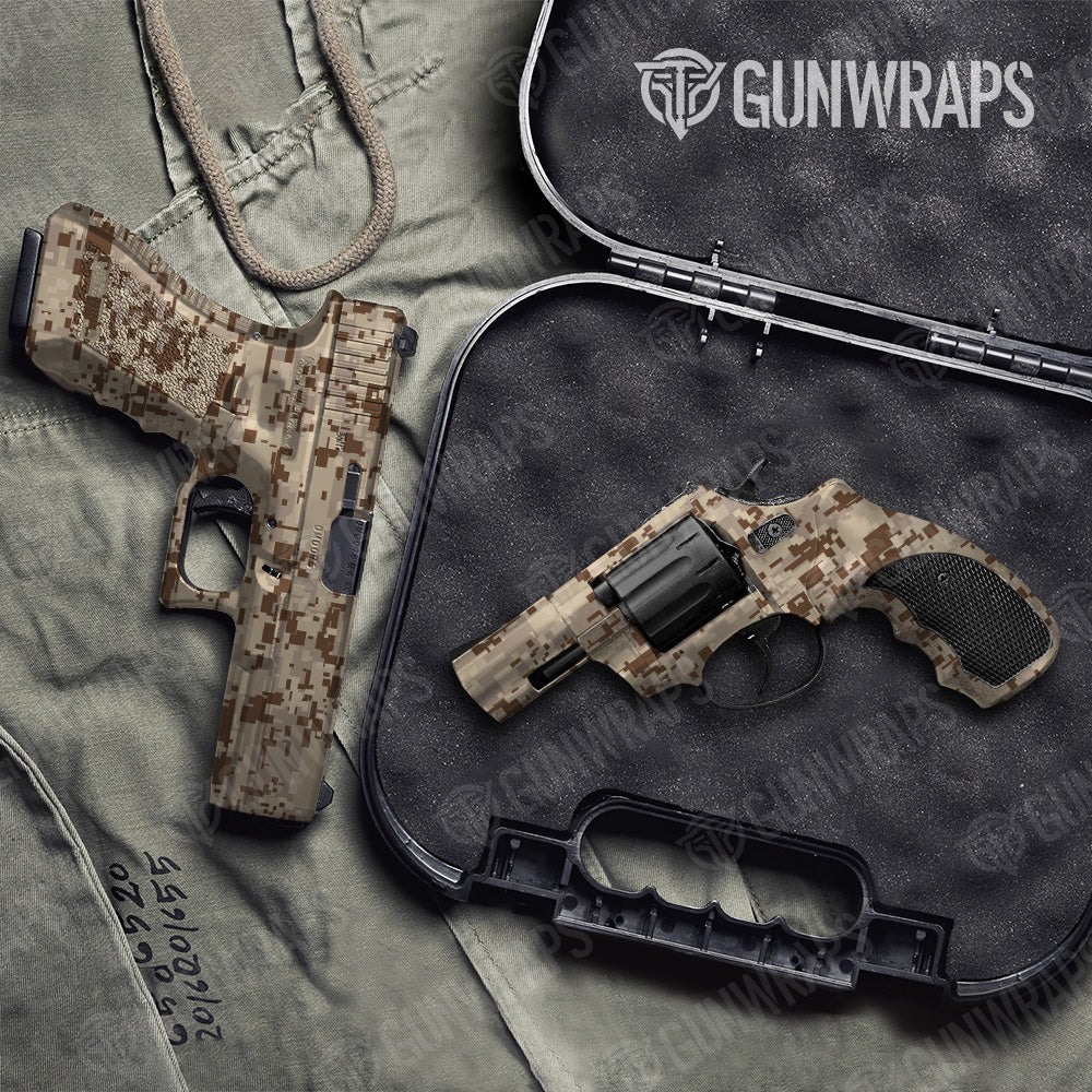 Digital Desert Camo Pistol & Revolver Gun Skin Vinyl Wrap