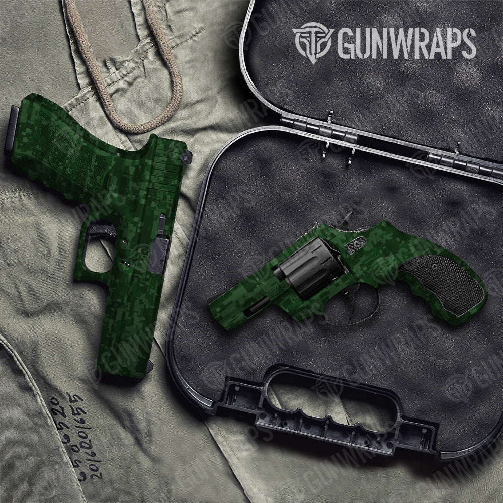 Digital Elite Green Camo Pistol & Revolver Gun Skin Vinyl Wrap