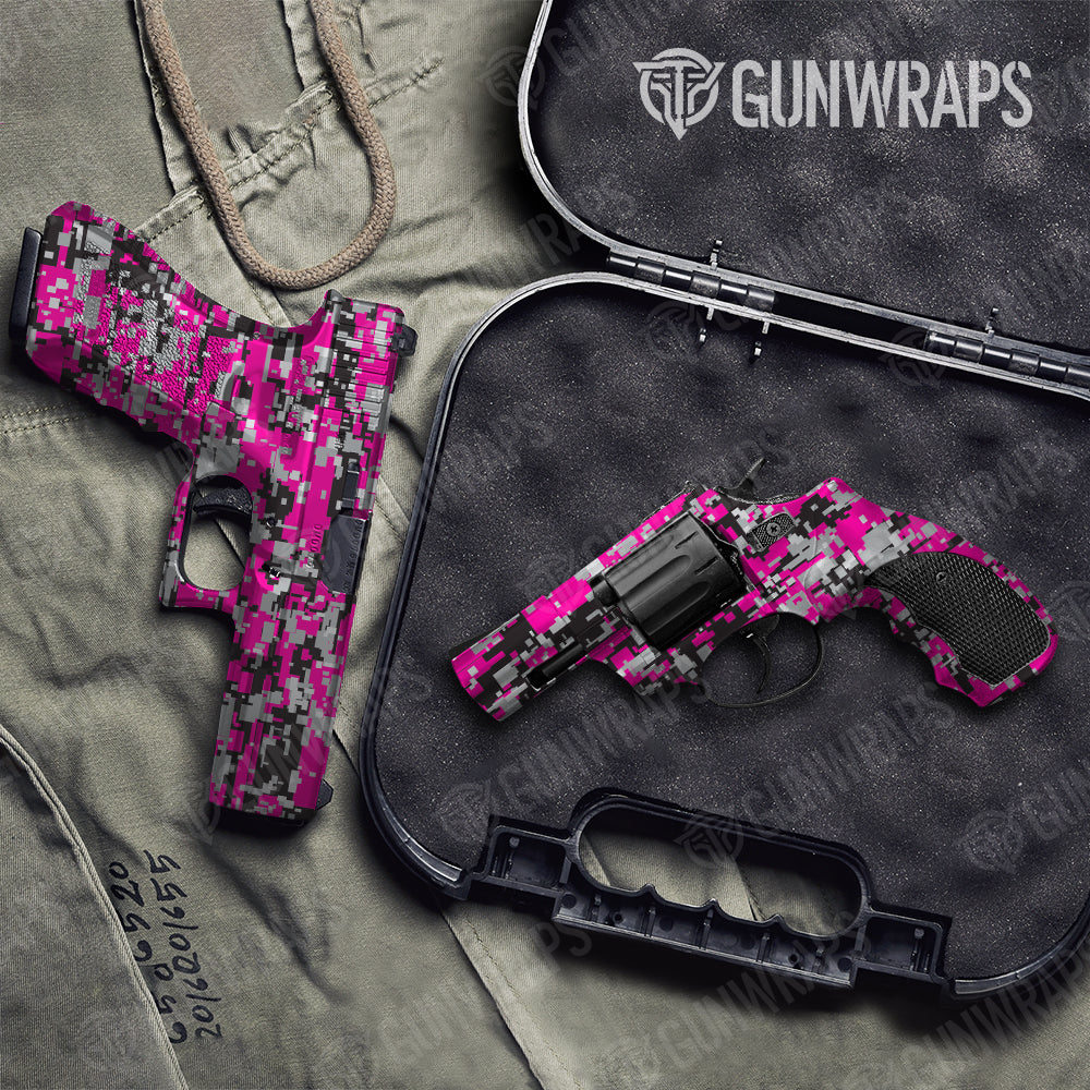 Digital Magenta Tiger Camo Pistol & Revolver Gun Skin Vinyl Wrap