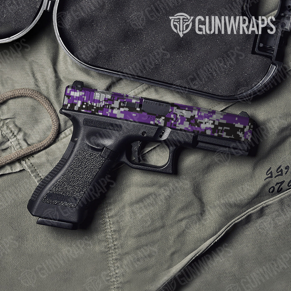 Digital Purple Tiger Camo Pistol Slide Gun Skin Vinyl Wrap