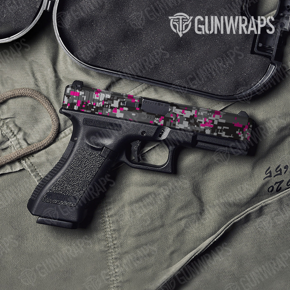 Digital Urban Magenta Camo Pistol Slide Gun Skin Vinyl Wrap