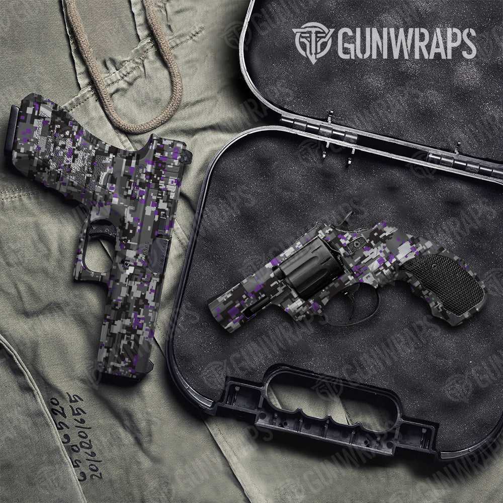 Digital Urban Purple Camo Pistol & Revolver Gun Skin Vinyl Wrap