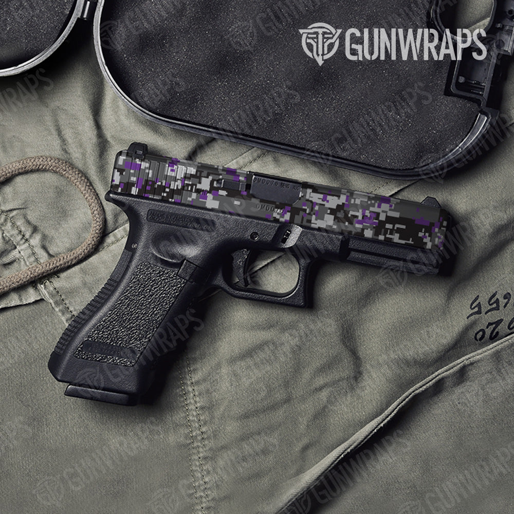 Digital Urban Purple Camo Pistol Slide Gun Skin Vinyl Wrap
