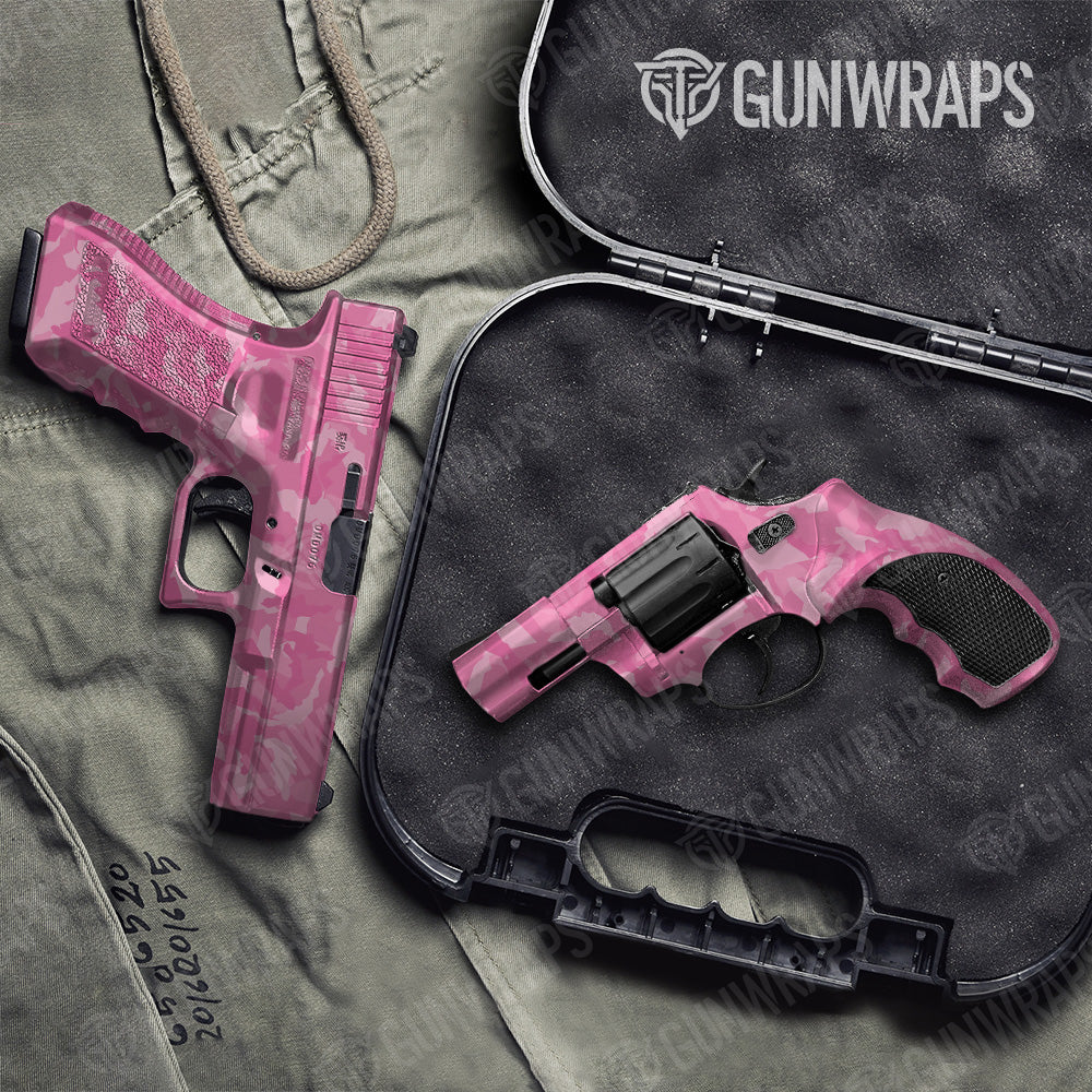 Erratic Elite Pink Camo Pistol & Revolver Gun Skin Vinyl Wrap