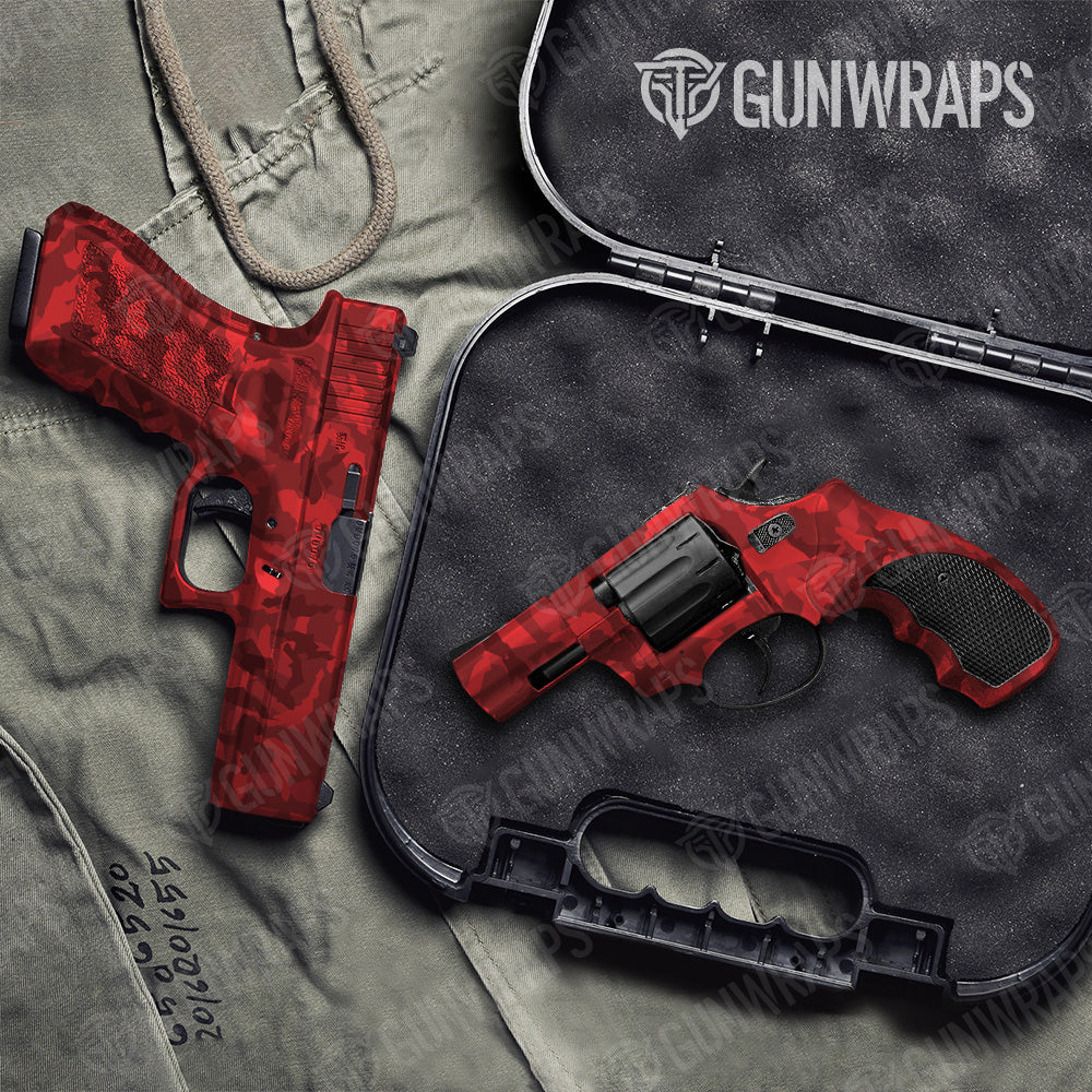 Erratic Elite Red Camo Pistol & Revolver Gun Skin Vinyl Wrap