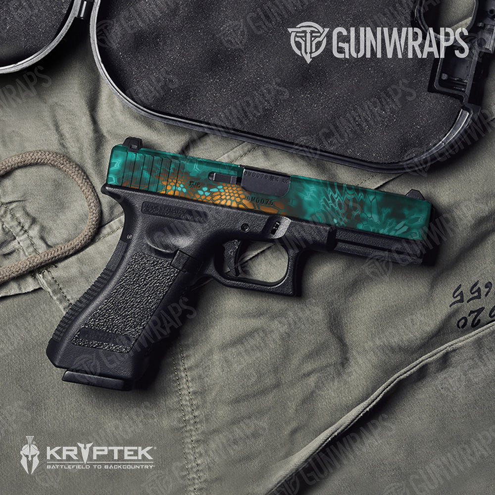Kryptek Turquoise Camo Pistol Slide Gun Skin Vinyl Wrap